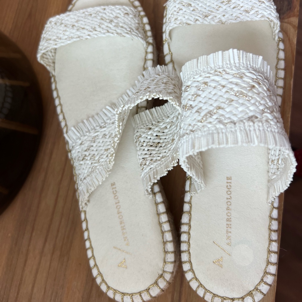 Anthropologie woven white sandals - Picture 4 of 7